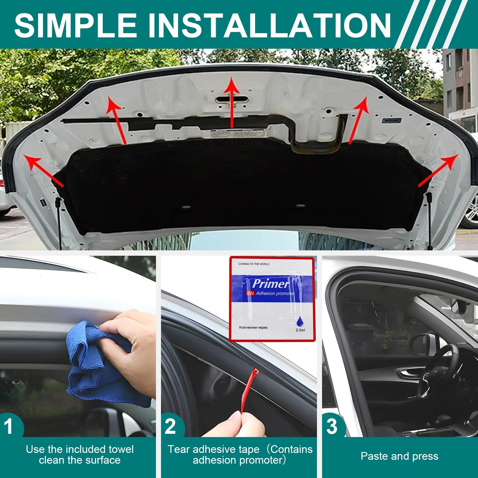 Car Sealing Strip Noise Proof Dust Waterproof Five Hole Thickening The Whole Car Retrofitted with Sound Sealing Strip Supplies