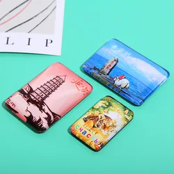 DIY Home customized Decoration travel landscape personalized Crafts Photo Custom Magnetic Crystal Glass Fridge Magnet souvenir