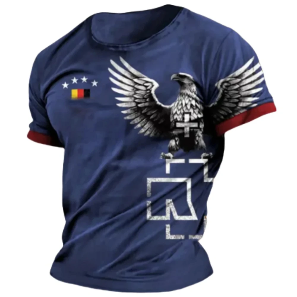 

Germany Men's T-Shirts Deutschland Flag Print O-Neck Short Sleeve Loose Top Tee Shirts Streetwear Summer Men's Vintage Clothing