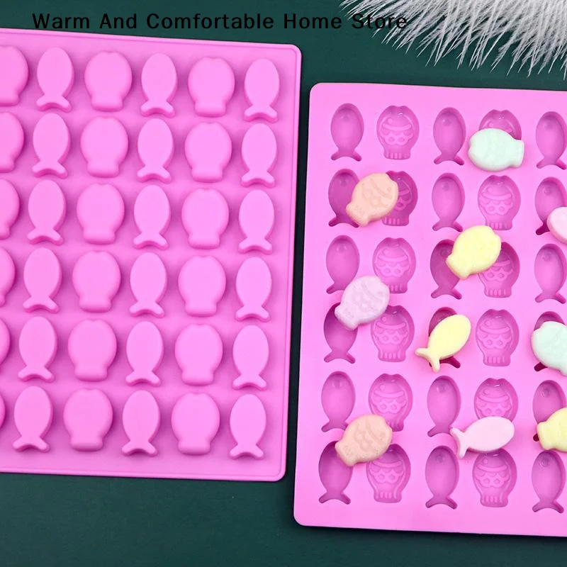 【W】36 Compartment Mini Fish Shape Silicone Mold DIY Chocolate Gummy Baking Mould Ice Tray Food Safe Kitchen Supplies