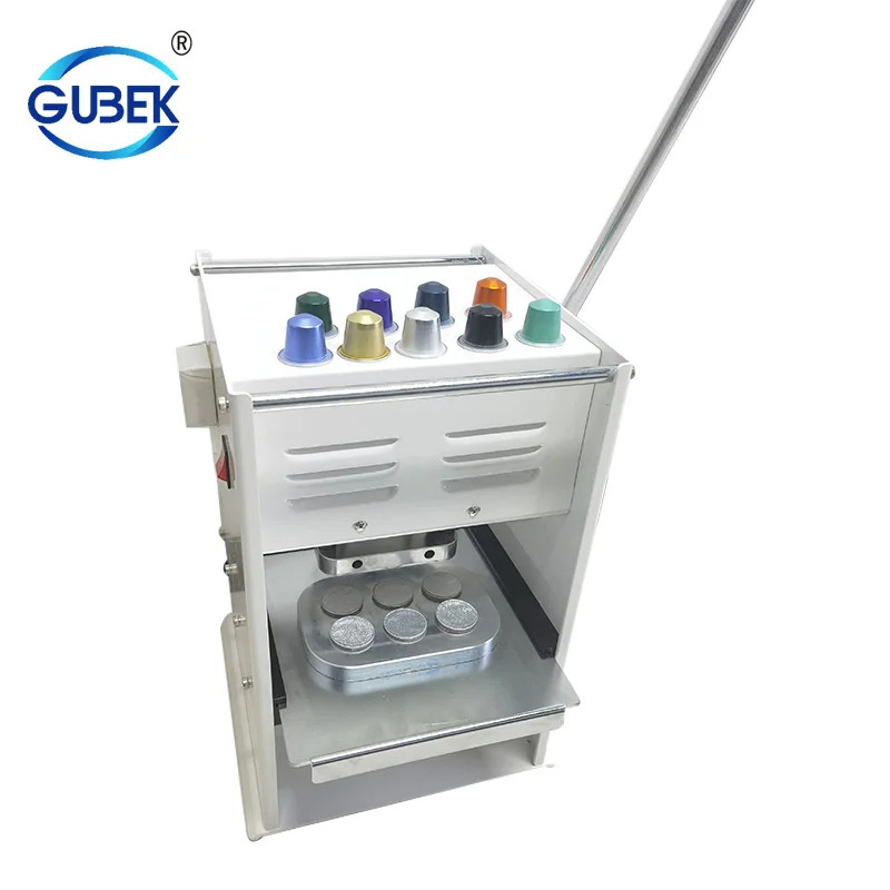 Manual Coffee Capsule Cup Sealing Machine Aluminum Foil 6 Holes Heat Sealing Machine