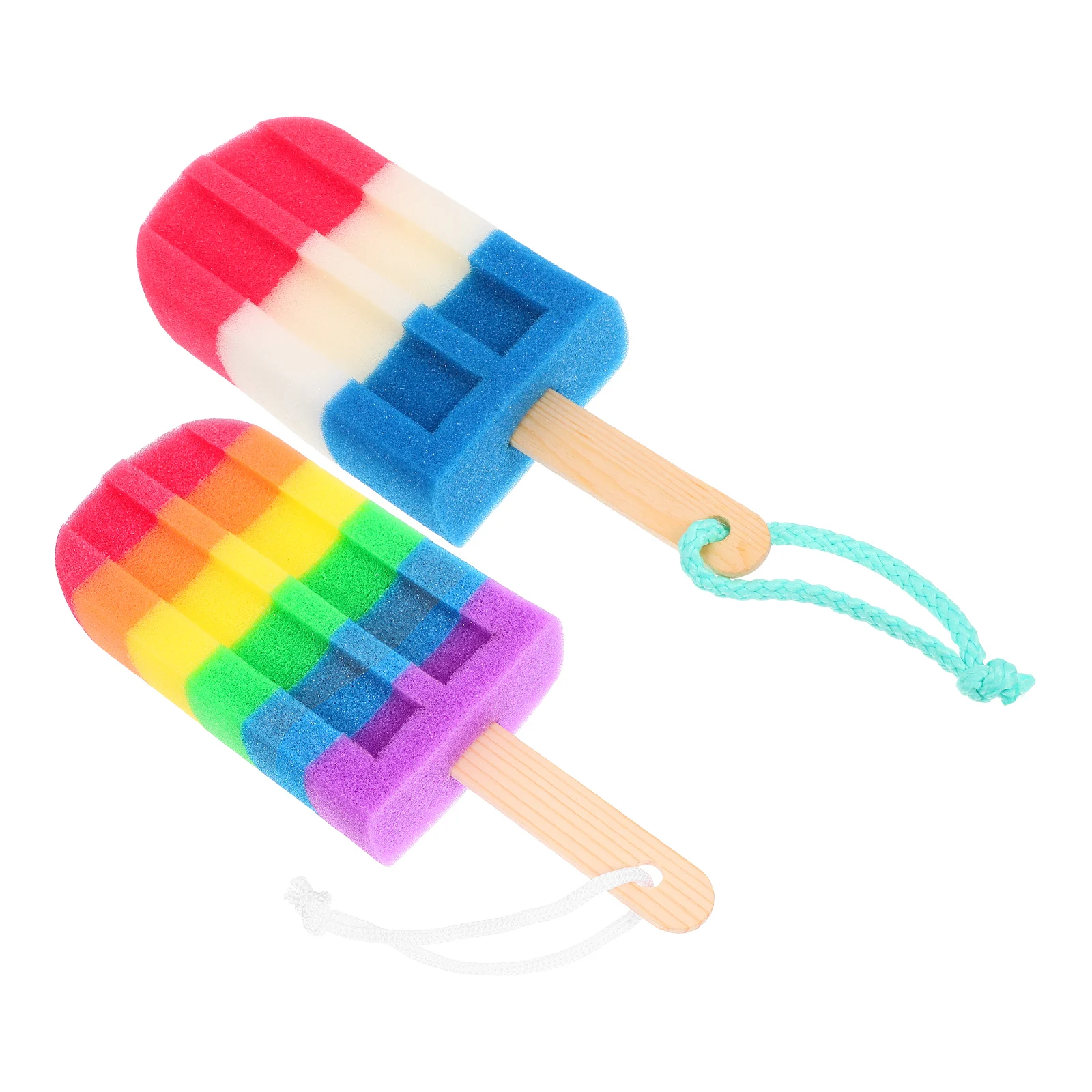 

2pcs Large Ice Cream Bath Sponge High Density Soft Body Scrub Cleaning Wipe Shower Flower Sponges Pink White Blue Bath for Kids