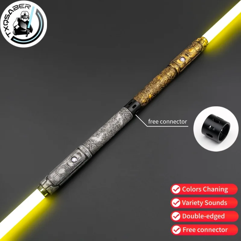 TXQSABER Lightsaber RGB Heavy Dueling Metal Hilt Blade Colors Changing Blaster Yoda Cosplay Children Toys Juguetes Laser Sword