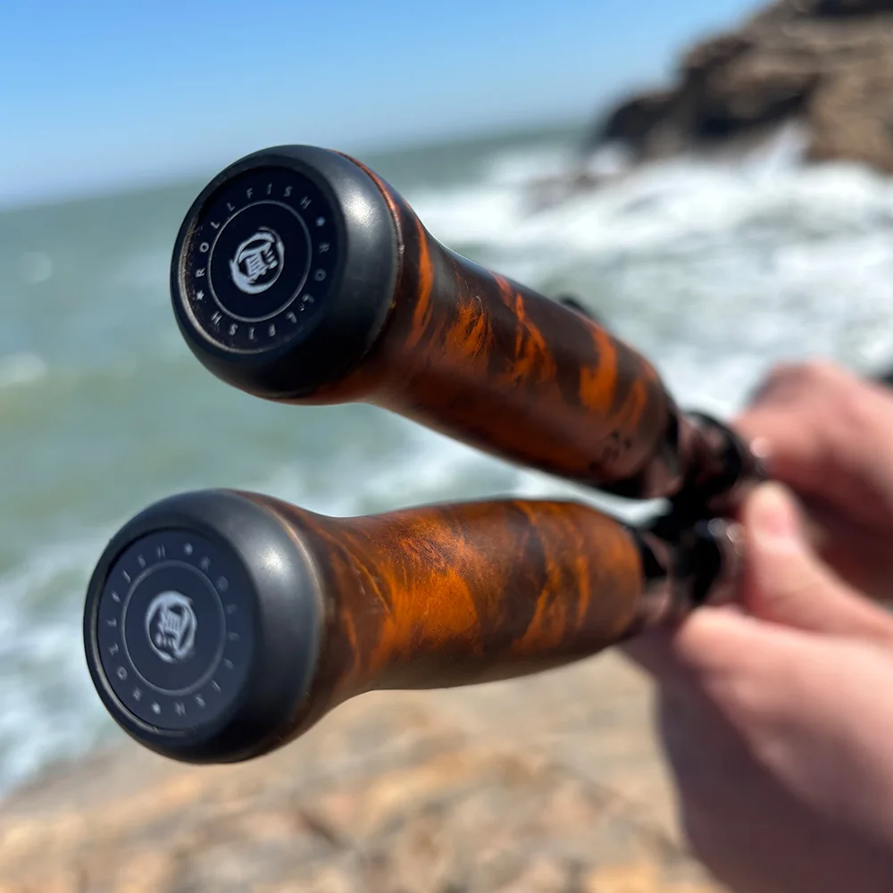 ROLLFISH Ultraleichte Forellenrute aus Kohlefaser, Casting- und Spinnrute mit Fuji-Ringen, Massiver Spitze und Holzgriff – Detail 5