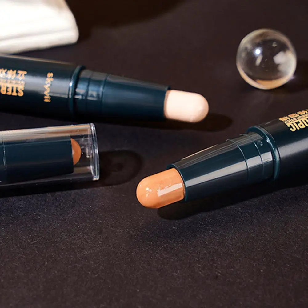 2-in-1 Double-ended Highlighting Contouring Stick Waterproof Concealer Oil-control Lasting Makeup Skin Pen Tone Pencil Corr Y7v9