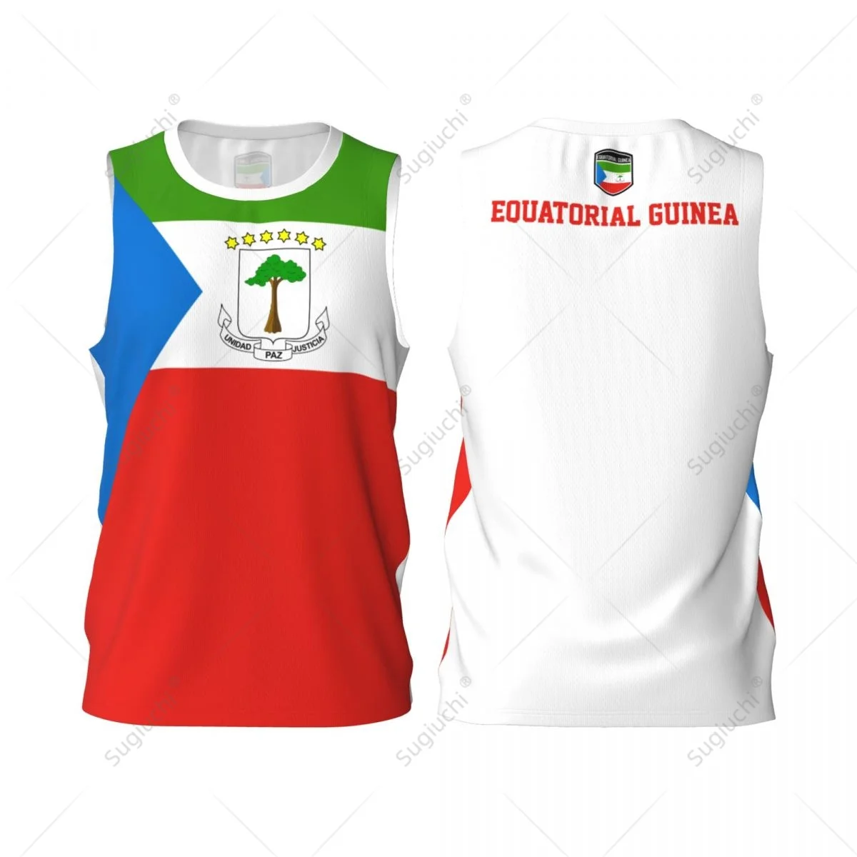 Equatorial Guinea Flag Men Basketball Sports Jersey Running Fitness Multifunction Sleeveless tshirt Exclusive Custom Name Nunber