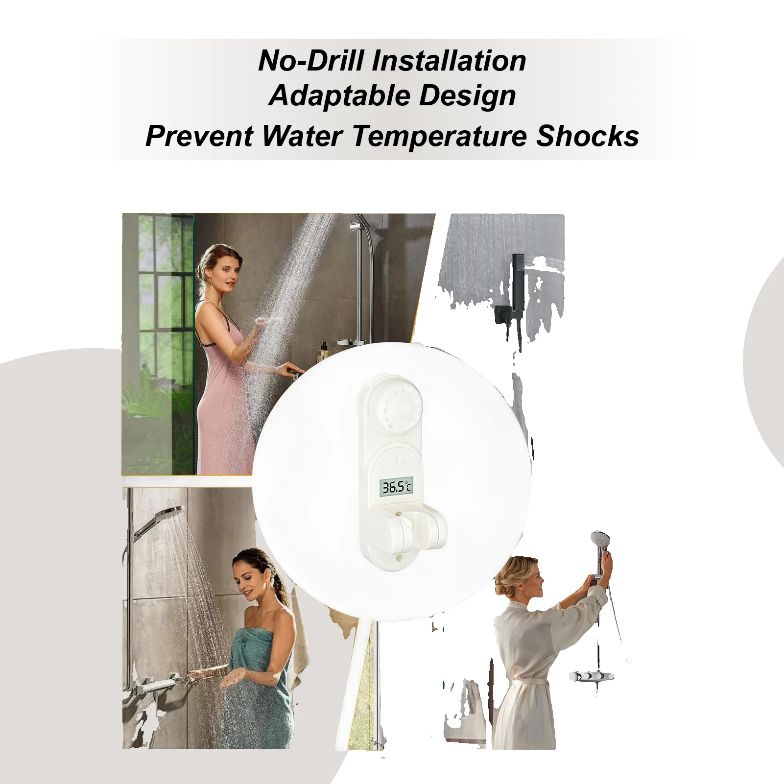 

Крепление насадку для душа без сверления, регулируемое настенное крепление, кронштейн для душевой штанги для ванной комнаты, бытовой, автофургон, туалет, квартира, коммерческая