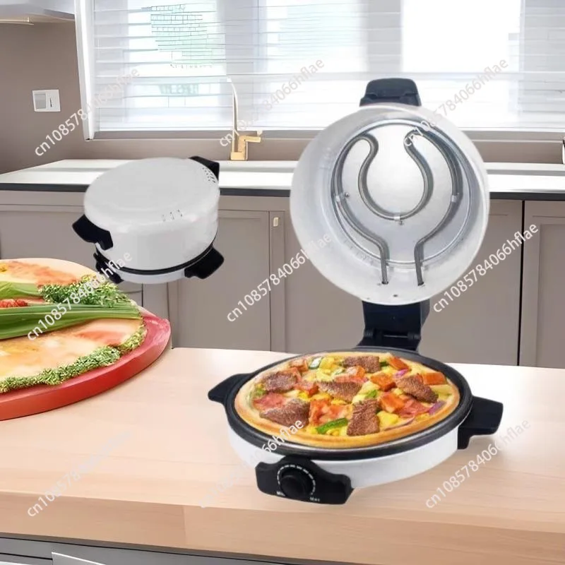 Large Electric Pizza Maker Oven, Non-Stick Coating Dual Side Heating Household Pizza Baker Machine for Kitchen