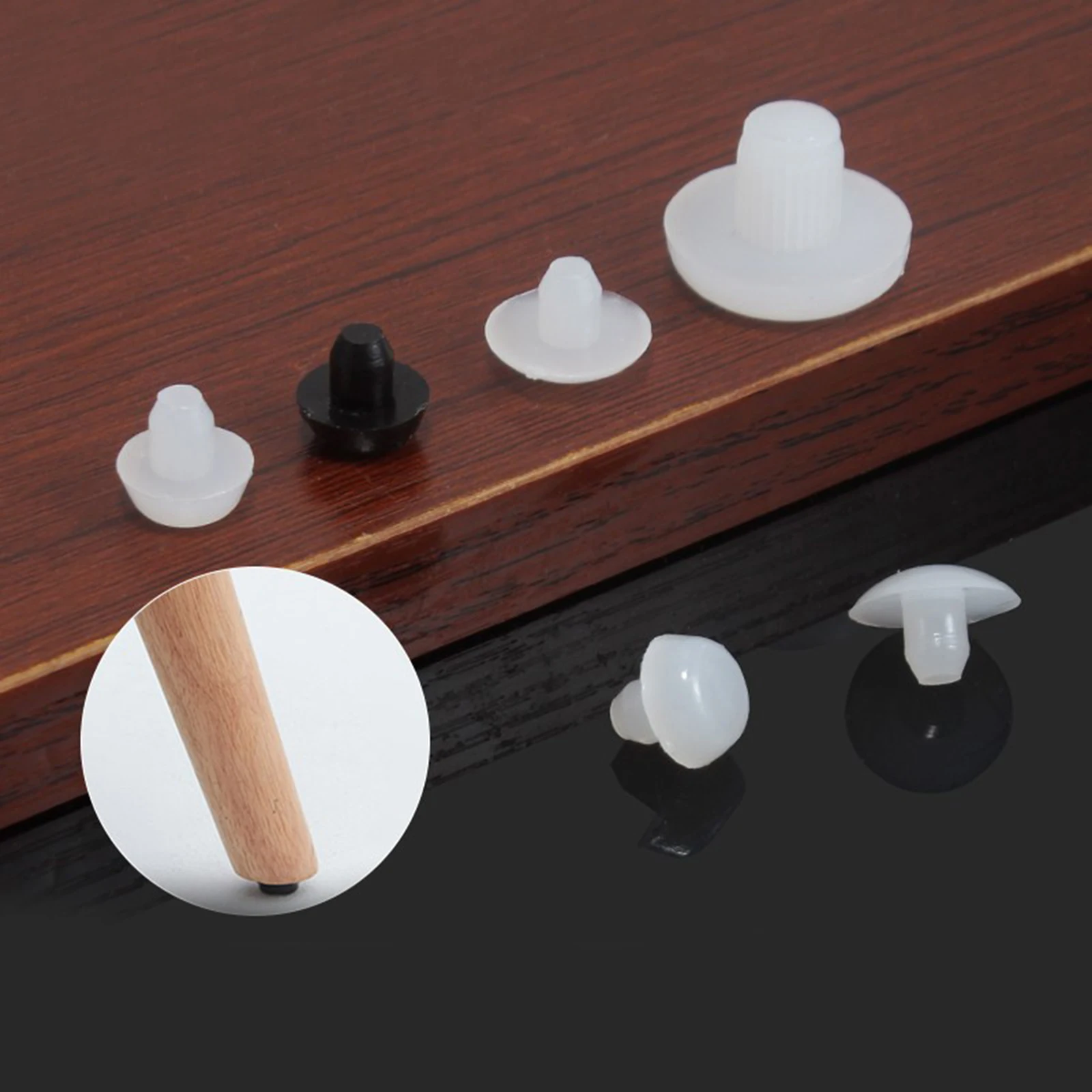 100ชิ้น/ล็อต6มม. โต๊ะเฟอร์นิเจอร์ขาพลาสติกแผ่นรองขาแบบฝังกันลื่นแผ่นป้องกันเฟอร์นิเจอร์พื้นไม้เล็บ