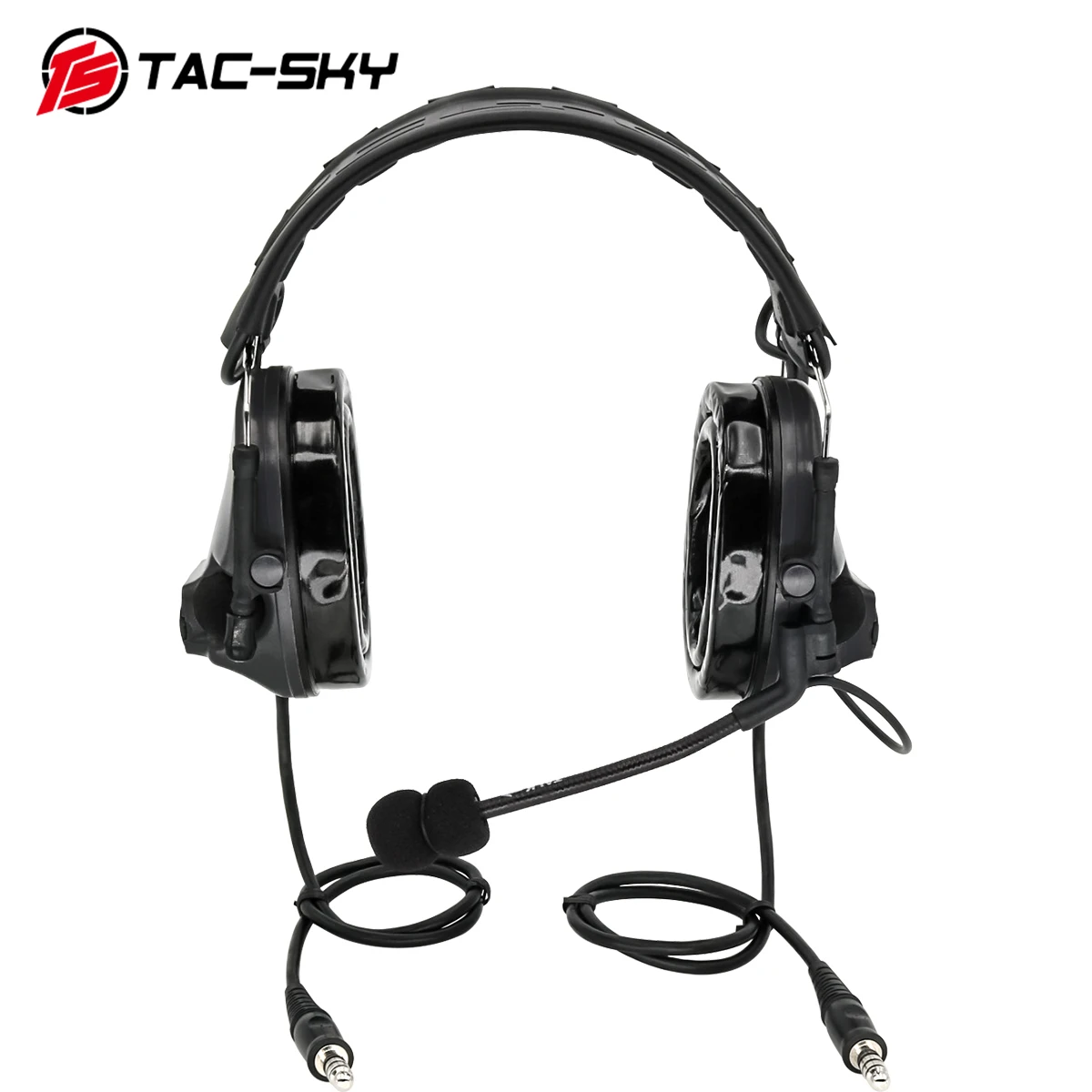 TS TAC-SKY COMTA III Silicone Earmuffs New Dual Communication Tactical Noise Cancelling Shooting Headphones-BK