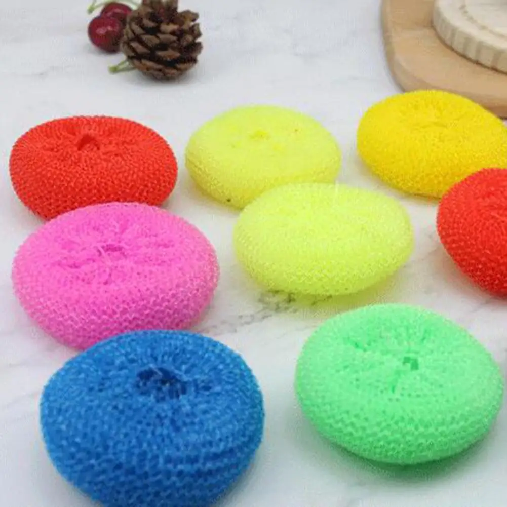 24Pcs Effective Removing Rust Scouring Pad Flexible Plastic Dishwashing Brush Clean Up Grease Dish Mesh Scrubber for Restaurant