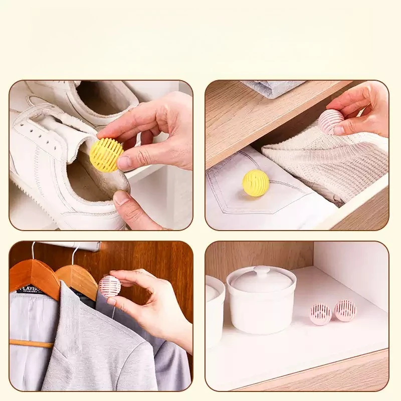 6Pcs/Pack Deodorizing Ball,  Mildew and Insect Proof, Long-lasting Air Freshener, for Wardrobe, Shoe Cabinet, Bathroom and Car view 2