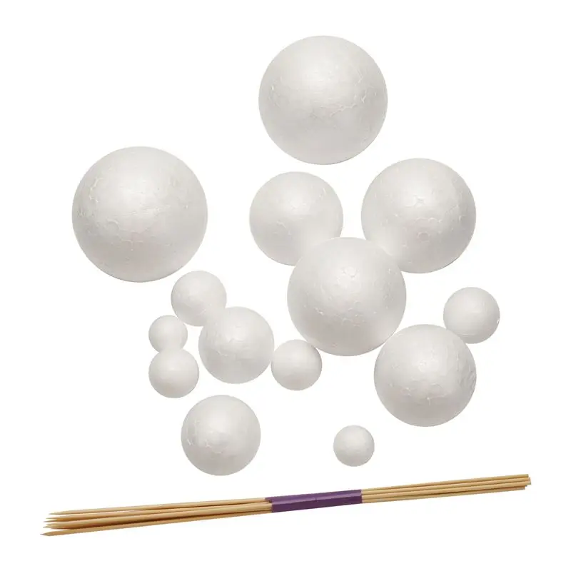 2025 Trend Solar System Project Kit, Planetmodel Crafts 14 Mixed Sized Polystyrene Spheres Balls For School Science Projects