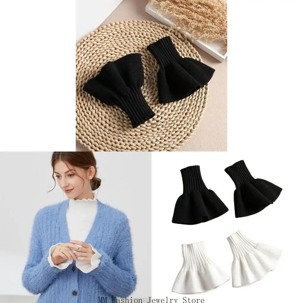 

Женские декоративные накладные рукава, белые, черные накладные манжеты, юбка, свитер, декор на запястья D0UB