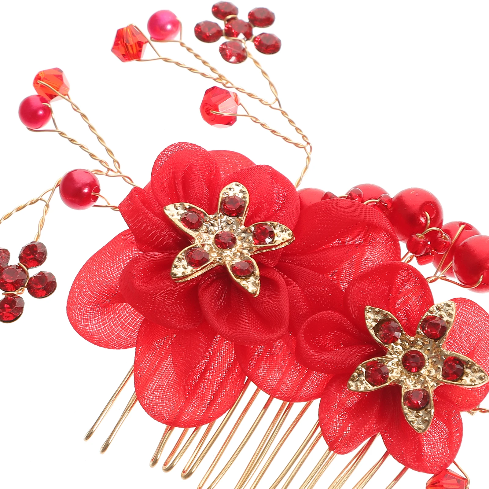 

Elegant Bridal Hair Accessories Crystal Comb Wedding Headdress Toasting Red Bride Long Lasting Hairstyle Charm Fit Every