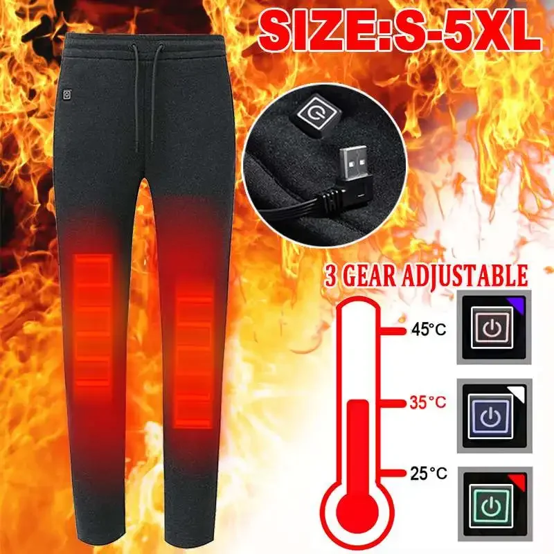 

Winter Heated Pants Self Heating Pants Outdoor Hiking Warm Slim USB Trekking Skiing Electric Thermal Pants Trousers Women Men