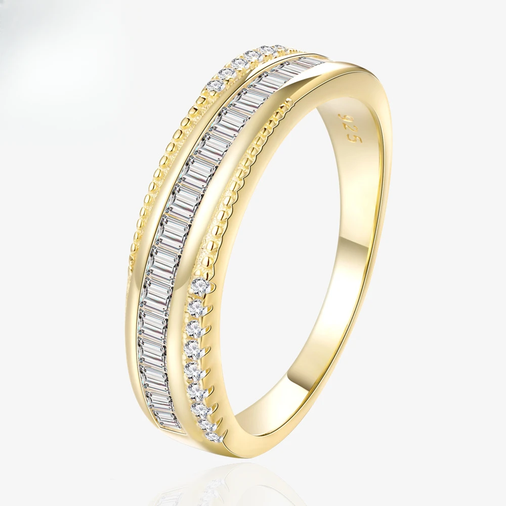 Curved Track Inlaid Diamond Ring for Women, European and American Ins Fashion 925 Silver Ring Live Streaming Source Wholesale