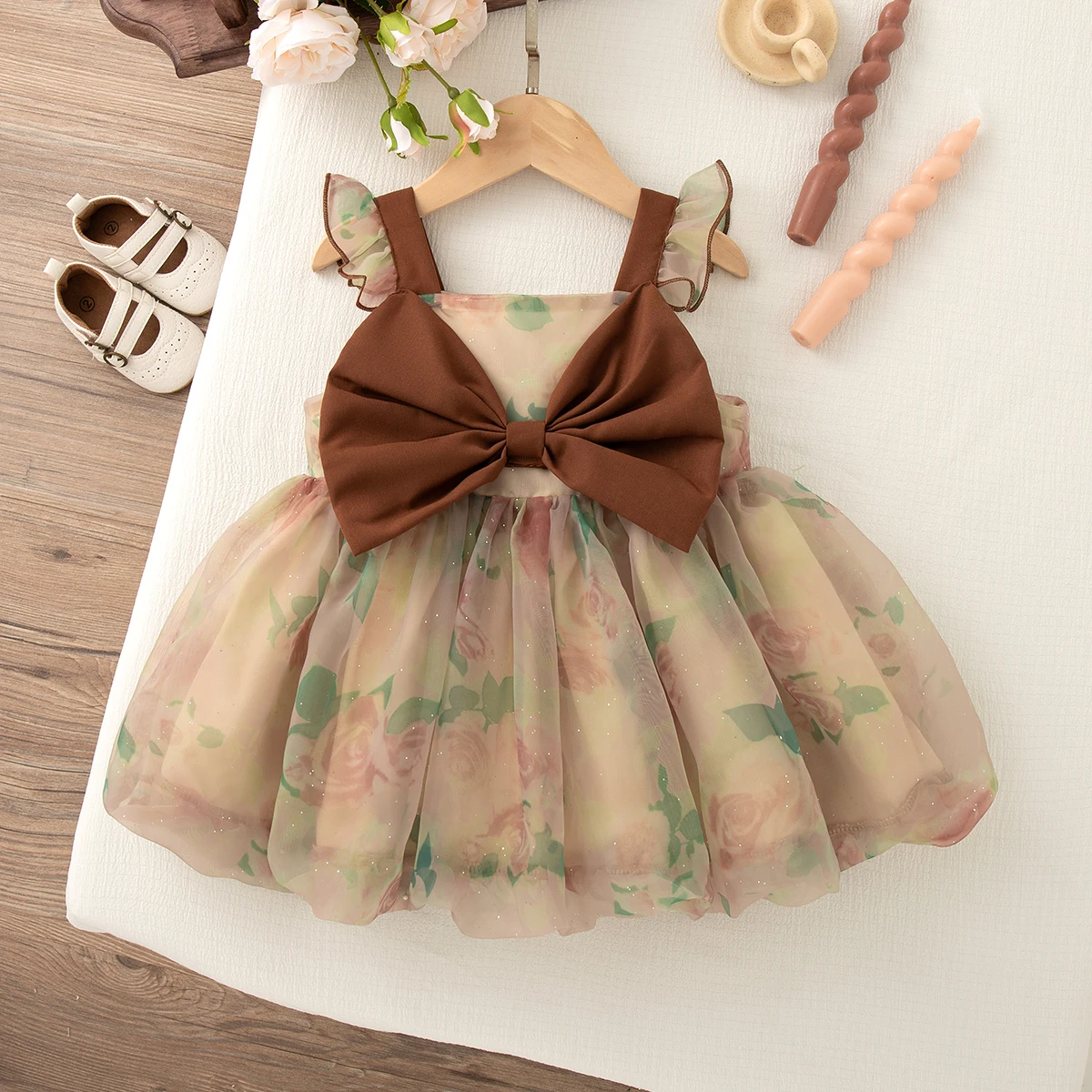 Prinzessinnen-Stil Babykleid für Mädchen Sommer Neu Süße Schleife Geburtstagsparty Kinderkleidung (9 Monate - 4 Jahre) – Detail 4