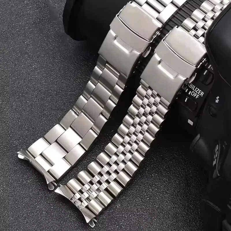 Stainless Steel Strap For Seiko Watch Band 20mm 22mm For Oyster for Jubilee Curved Metal Bracelet Traditional Watch Accessories