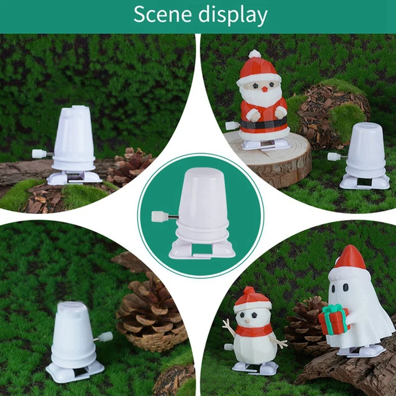 6Pcs Clockwork Legged Robot Christmas Clockwork Self-Propelled Movement Educational Toys 3D Printed Accessories