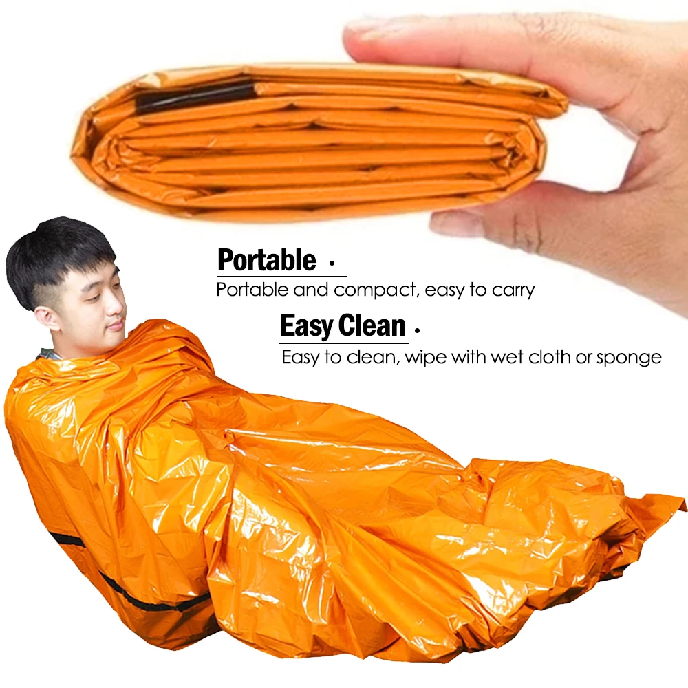 Outdoor Life Bivy Emergency Sleeping Bag Thermal Keep Warm Waterproof Mylar First Aid Emergency Blanke Camping Survival Gear