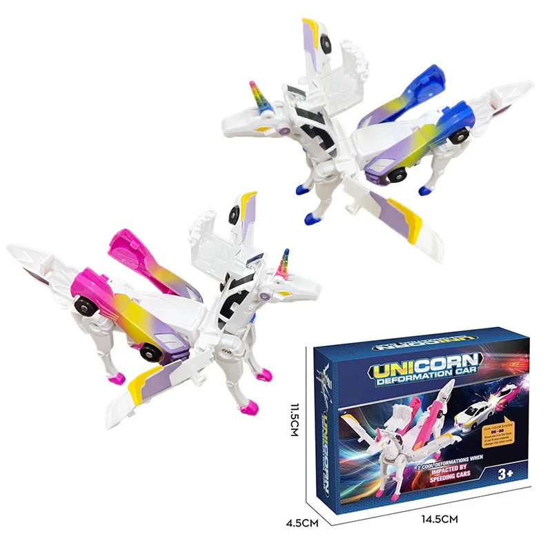 Tianyi Magic Pegasus Unicorn Magnetic Absorption Collision Deformation Car Robot Children Boys and Girls Toy Gift