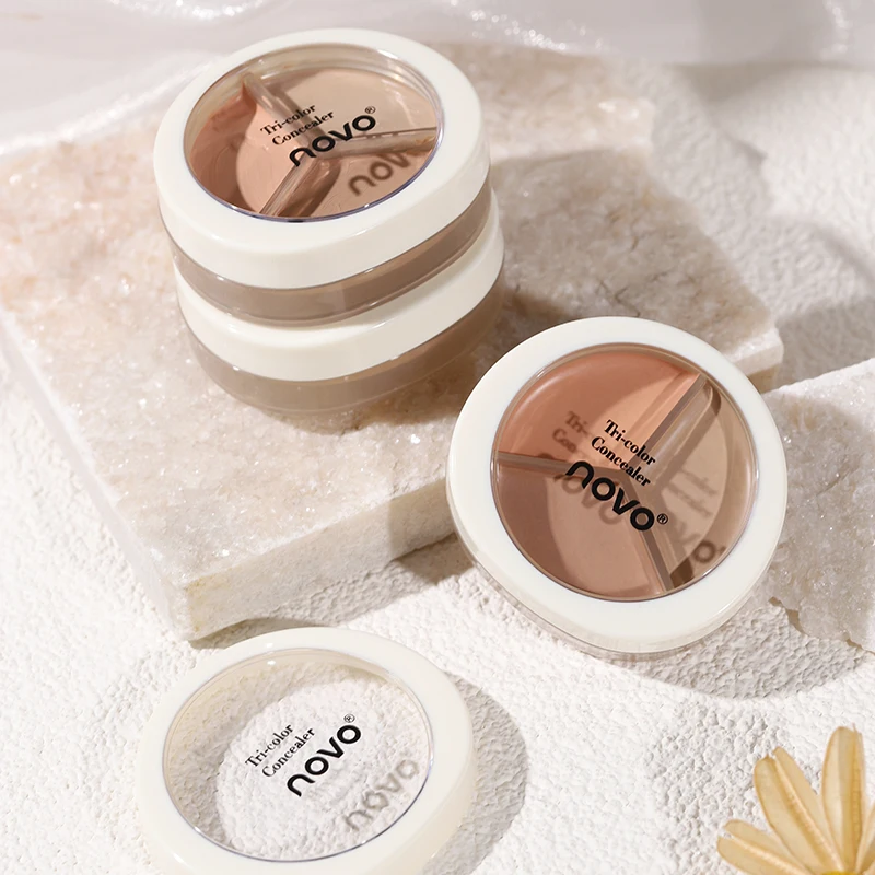 Smooth Tricolor Concealer Palette Full Coverage Waterproof Makeup Matte Foundation Cover Flaws Natural Moisturizing Concealer