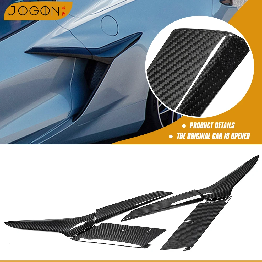 JOGON 100% Real Dry Carbon Fiber Car Exterior Spoiler Strips Body Kits For Chevrolet C8 Corvette Z06 ZR1 LT6 2023 2024 2025