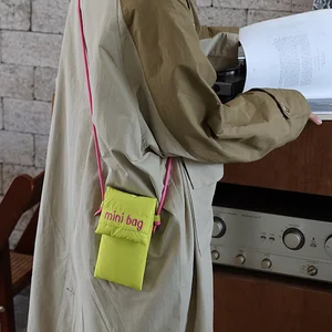 Crossbody Cute Bag for Girls, Simple Shoulder Bag Small Fabric Bag, Green Red Pink Card Holder, New Fashion 11 Main Sales Bag pink - №10