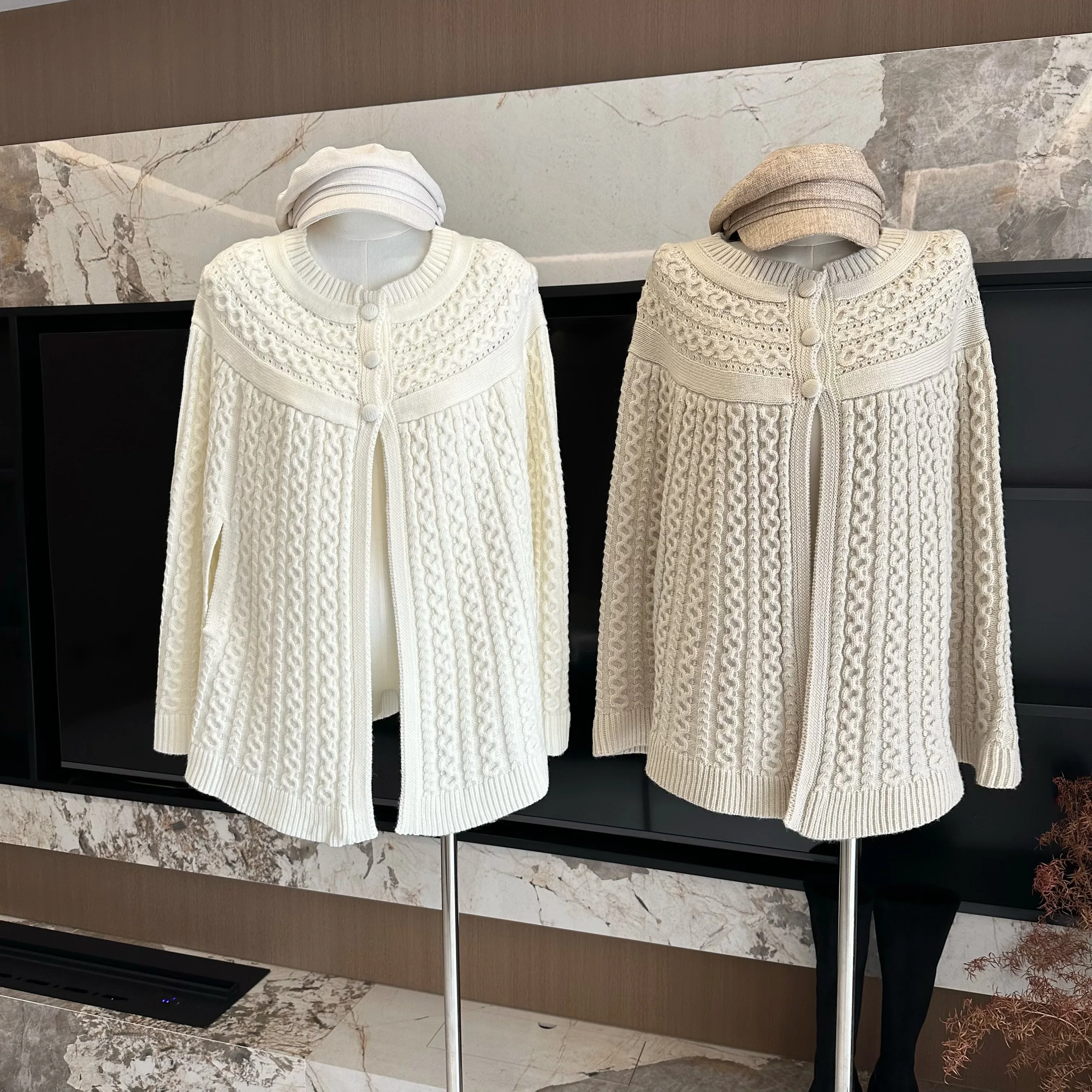 

Женский осенне-зимний свободный кардиган с круглым вырезом и длинными рукавами, женский однотонный толстый кардиган-накидка, верхняя одежда