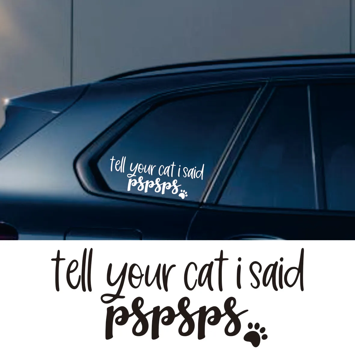 

2pcs Cat Lover Sticker: "Tell Your Cat I Said Pspsps" Funny Decal for Pet Lovers