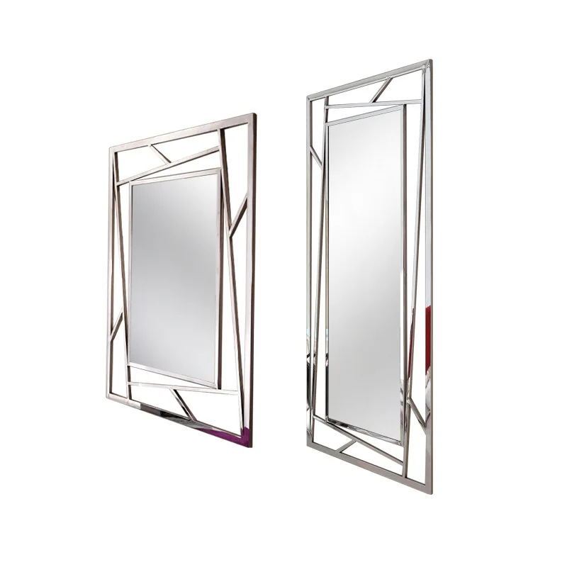 

Full-length mirror Stainless steel full-length mirror Floor-to-ceiling Home clothing store Fitting Skinny