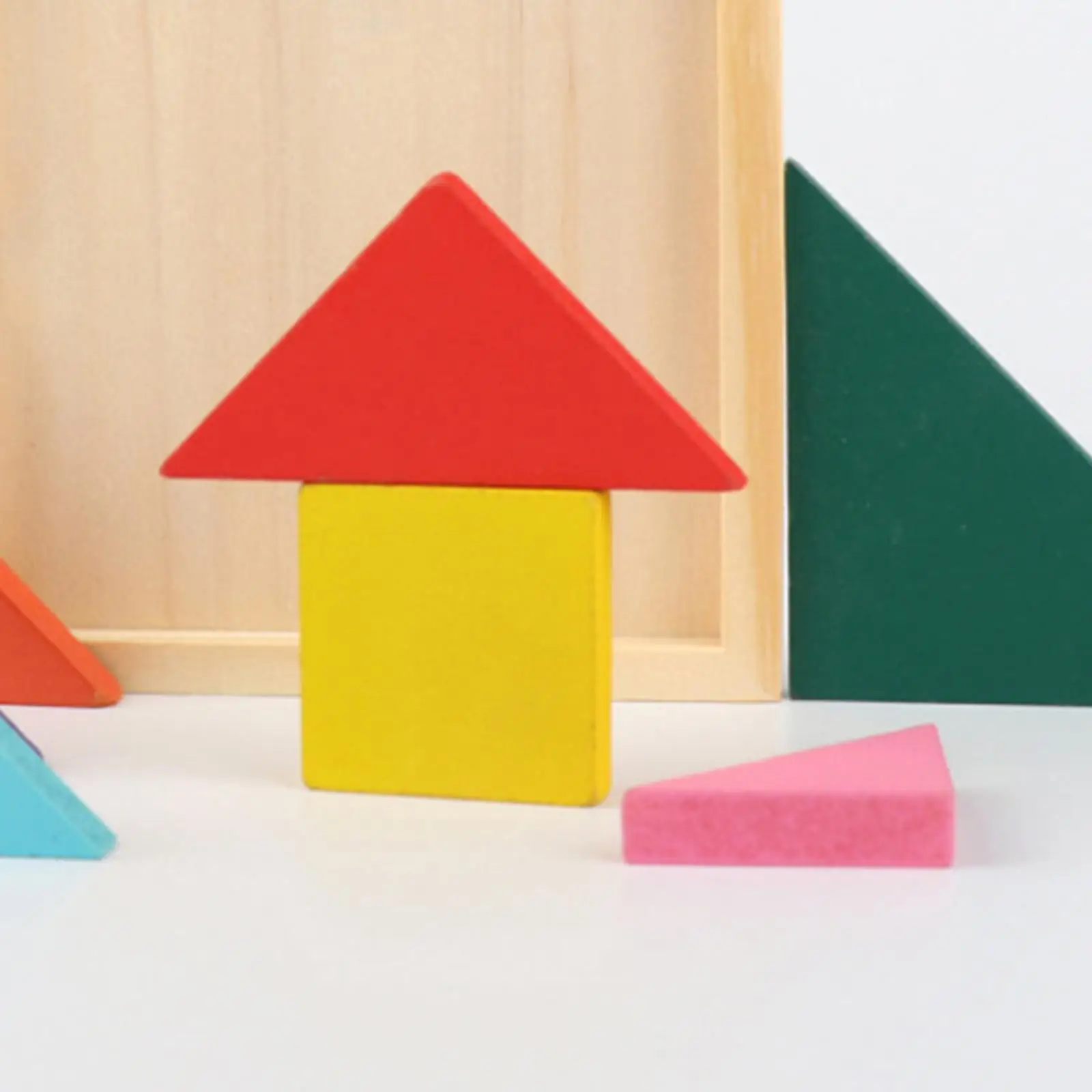 Rompecabezas Tangrams de madera para niños, juguetes de aprendizaje, juguete de madera Montessori