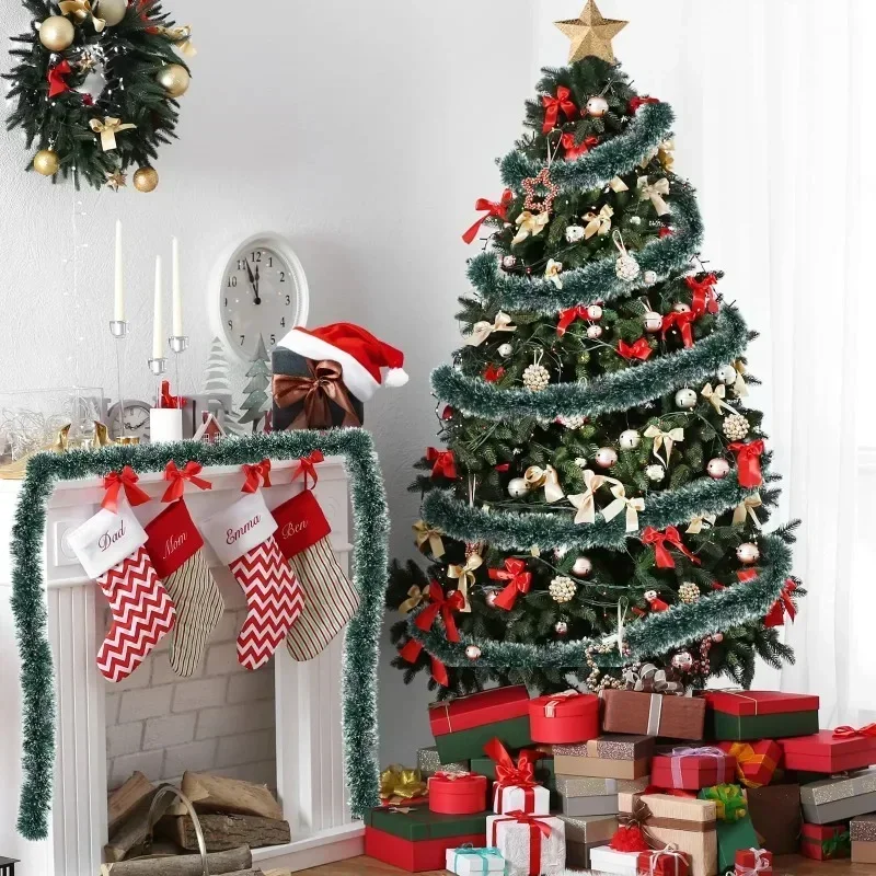 Nastri per orpelli di Natale Nastro di canna verde Ghirlanda Albero di Natale Appeso Ghirlanda pendente Ornamento Decorazioni per feste a casa