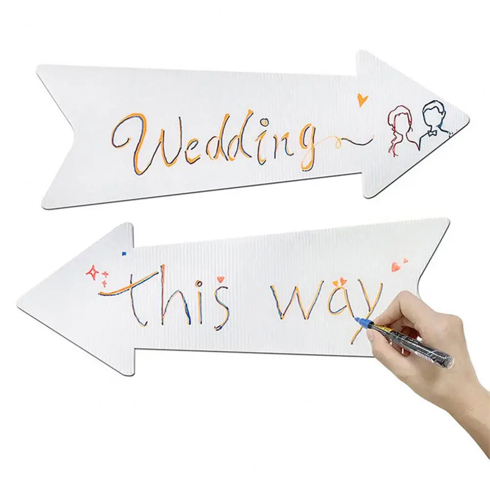 1Pc/5Pcs Blank Arrow Signs Wooden Signs Hanging Plaque Garden Yard Signs with Stakes Welcome Guide Board for Marry Wedding