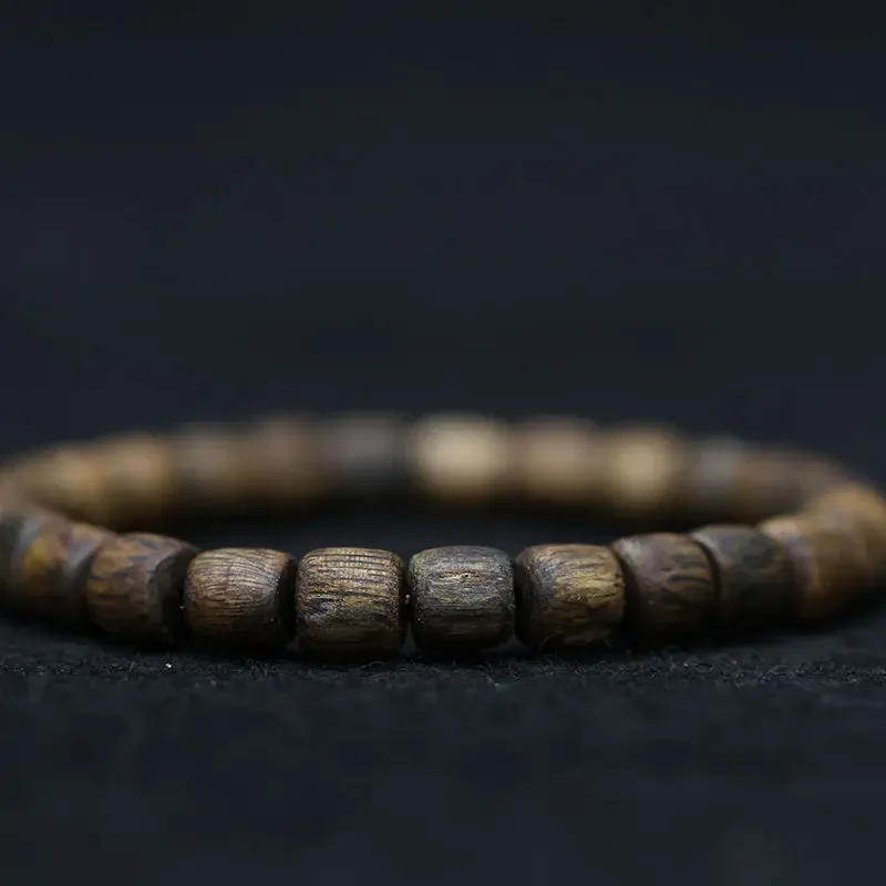 

Mencheese Natural Hainan Yingge Lvqi Nan Old Materials Agarwood Bracelet Nine Points Heavy with Shape Crafts Men and Women