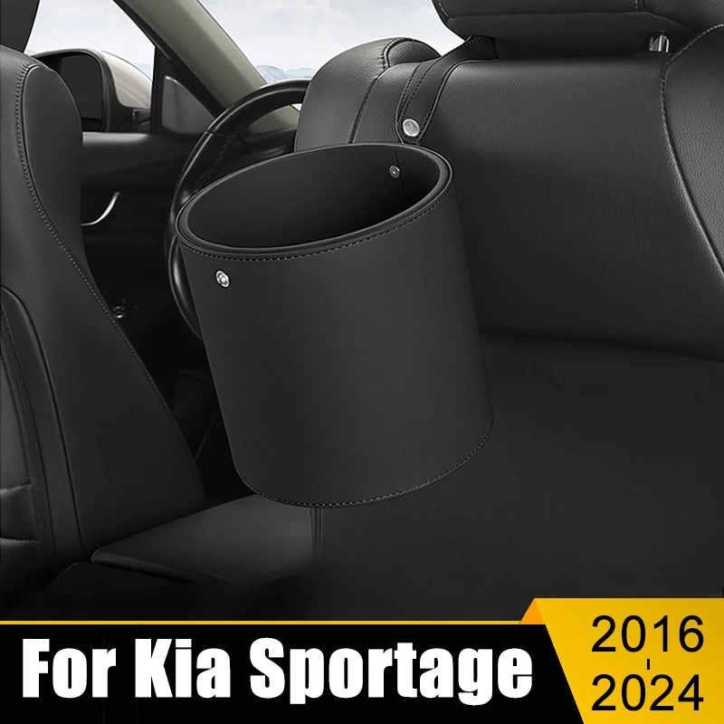 

For Kia Sportage 4 QL NQ5 2016 2017 2018 2019 2020 2021 2022 2023 2024 Portable Car Circular Trash Can Garbage Pocket Dustbin