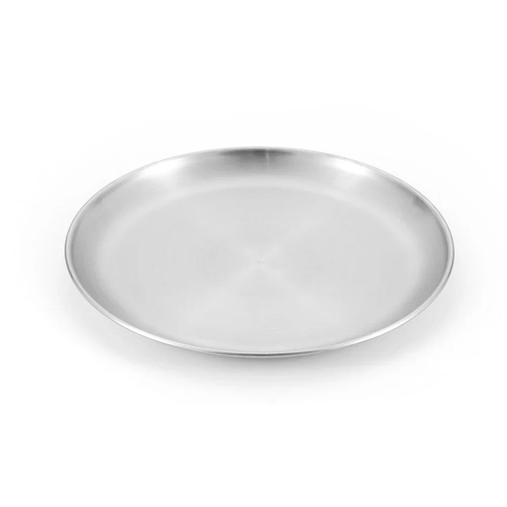 

Stainless Steel Plates Metal Dinner Dishes Reusable Feeding Serving Tableware Round Plates for Outdoor Camping Hiking Picnic BBQ