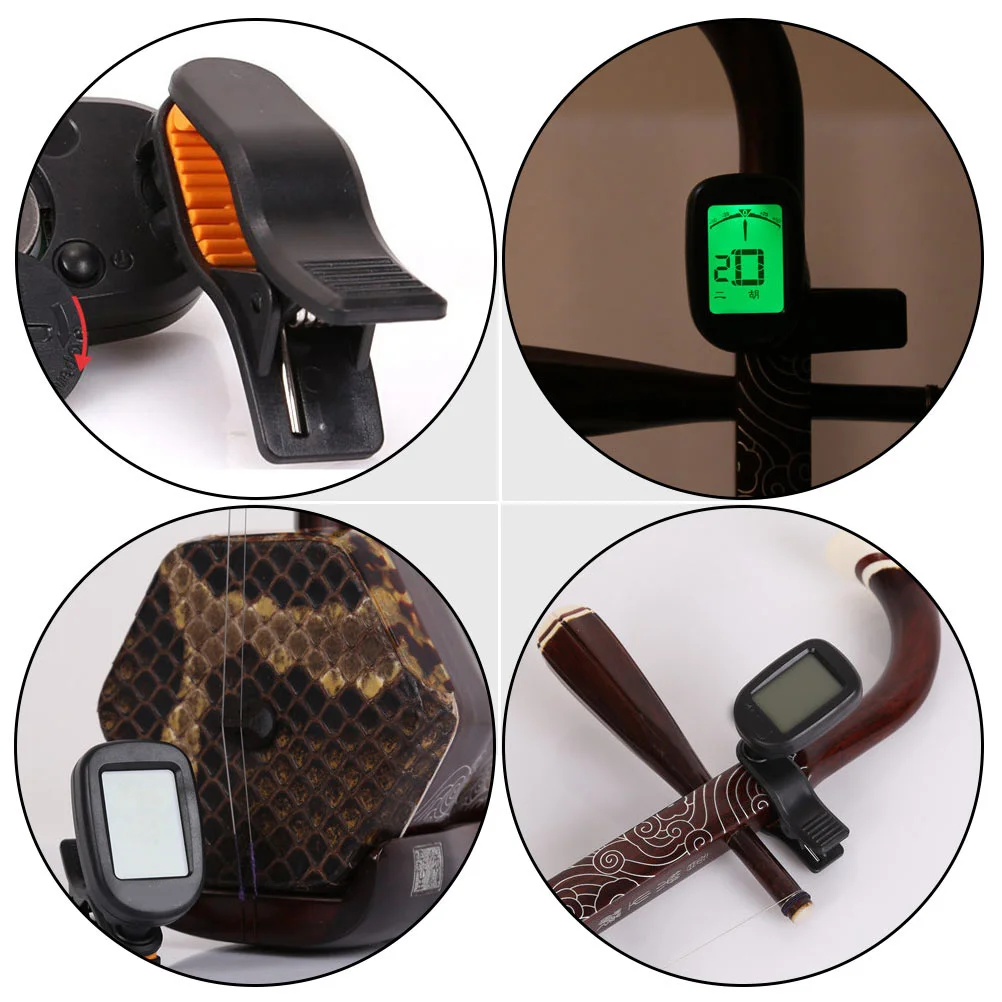 1 шт. тюнер Erhu, черный изысканный прочный пластик, металлический материал, инструмент для настройки музыкальных инструментов, гибкий, устойчивый к усталости