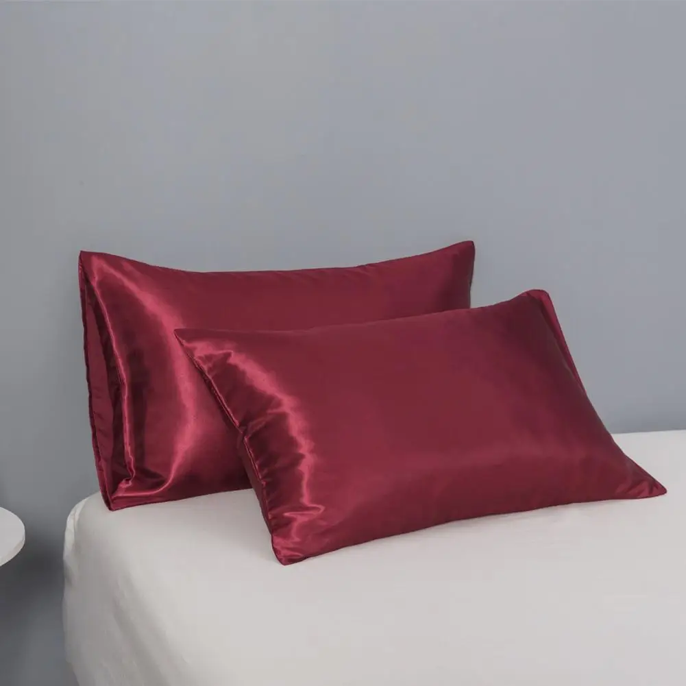 Faux Silk Pillowcase Luxurious Satin Set with Zipper Closure Smooth Faux Silk Pillow for Bedroom for Sofa