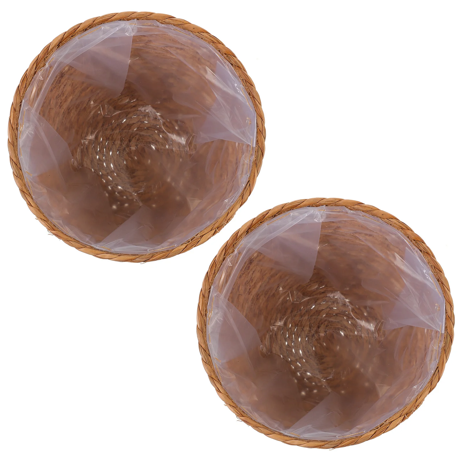 

2pcs Straw Woven Flower Vintage Plant Basket For Indoor Plants Handmade Storage Basket Home Decor Garden Flower Pot