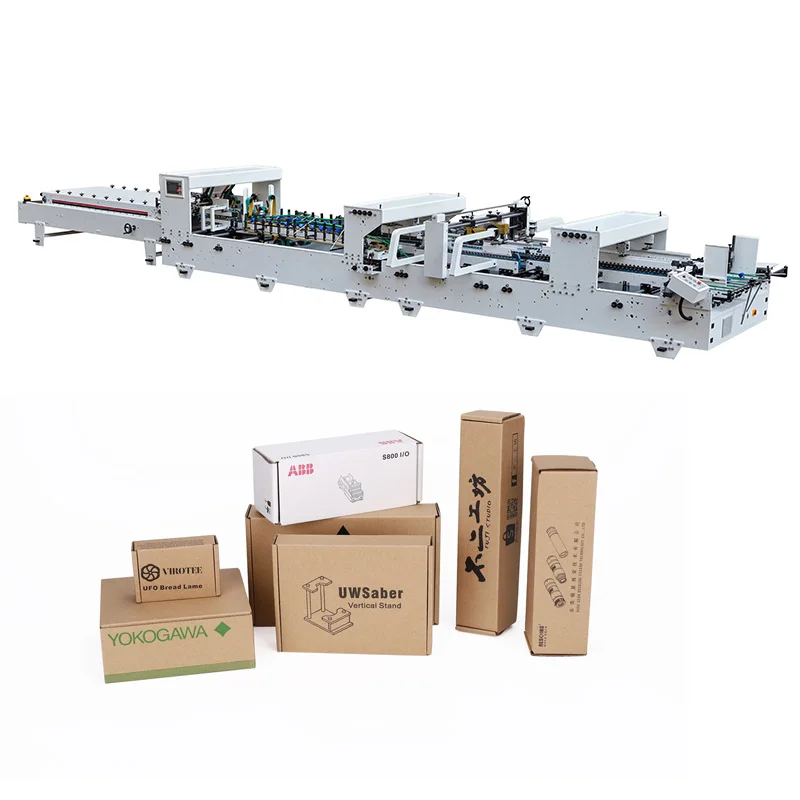 Automatic Side Pasting Box Machine Gluing Pasting Packaging Corrugated Corner Cardboard Paper Box Pasting Box Machine