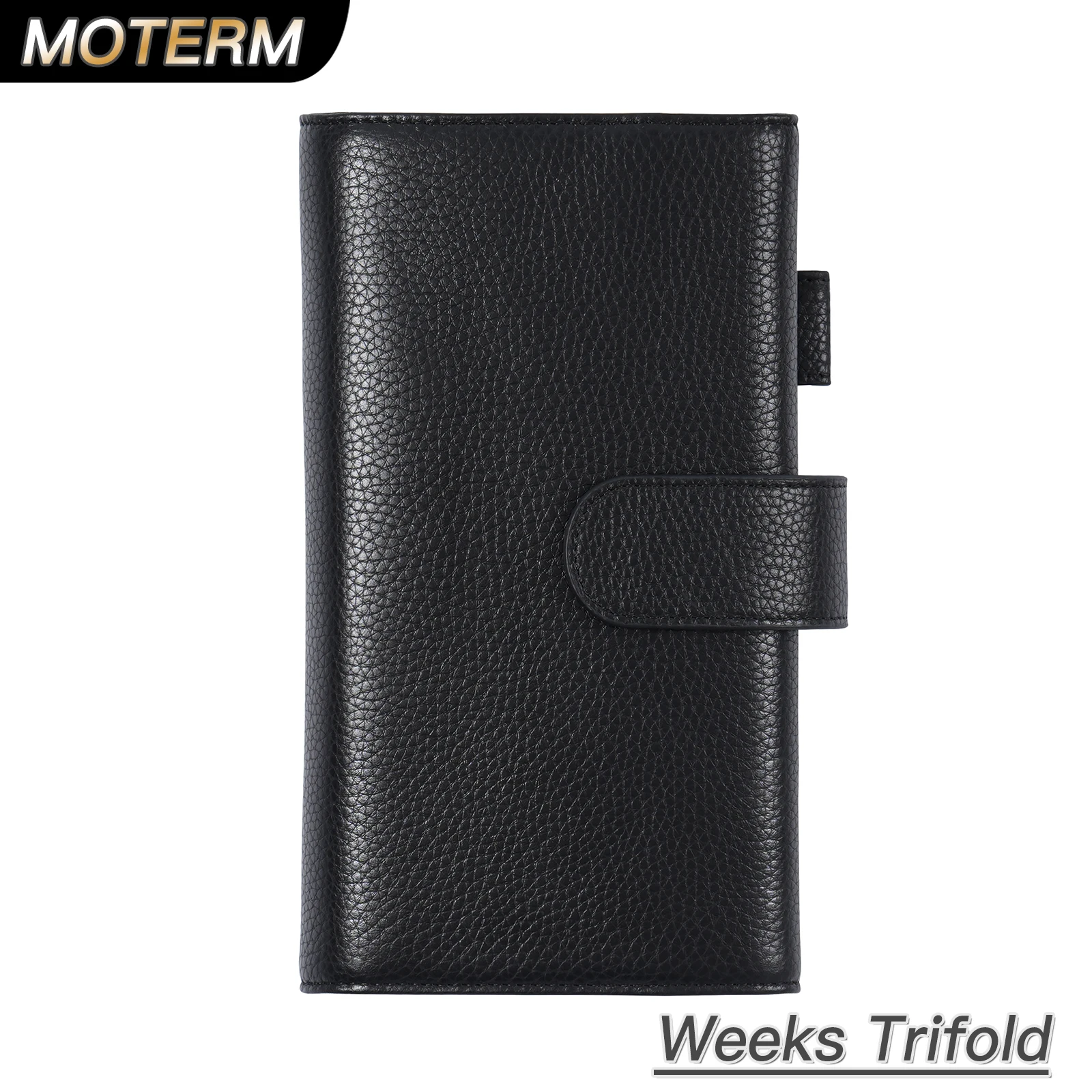 

Moterm Trifold Planner Cover for Hobonichi Weeks/ Weeks Mega Notebook Pebbled Grain Leather Organizer Agenda Diary Journal