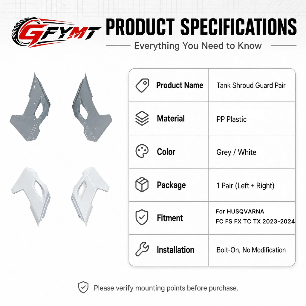For K27 HUSQVARNA FC FS FX TC TX 125-450 23-24 Motorcycle Fuel Tank Guard Left Right Side Panels Mudguard Fender Protector Cover - view 3