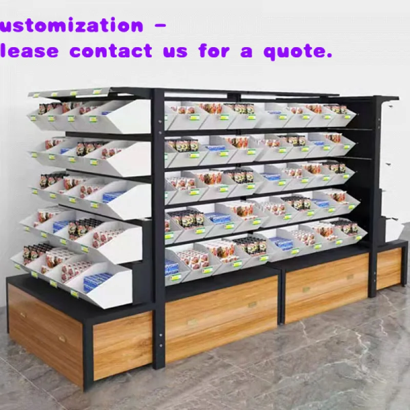 custom.Double-Sided Heavy Duty Supermarket Snack Potato Chip Rack Store Shelving Display