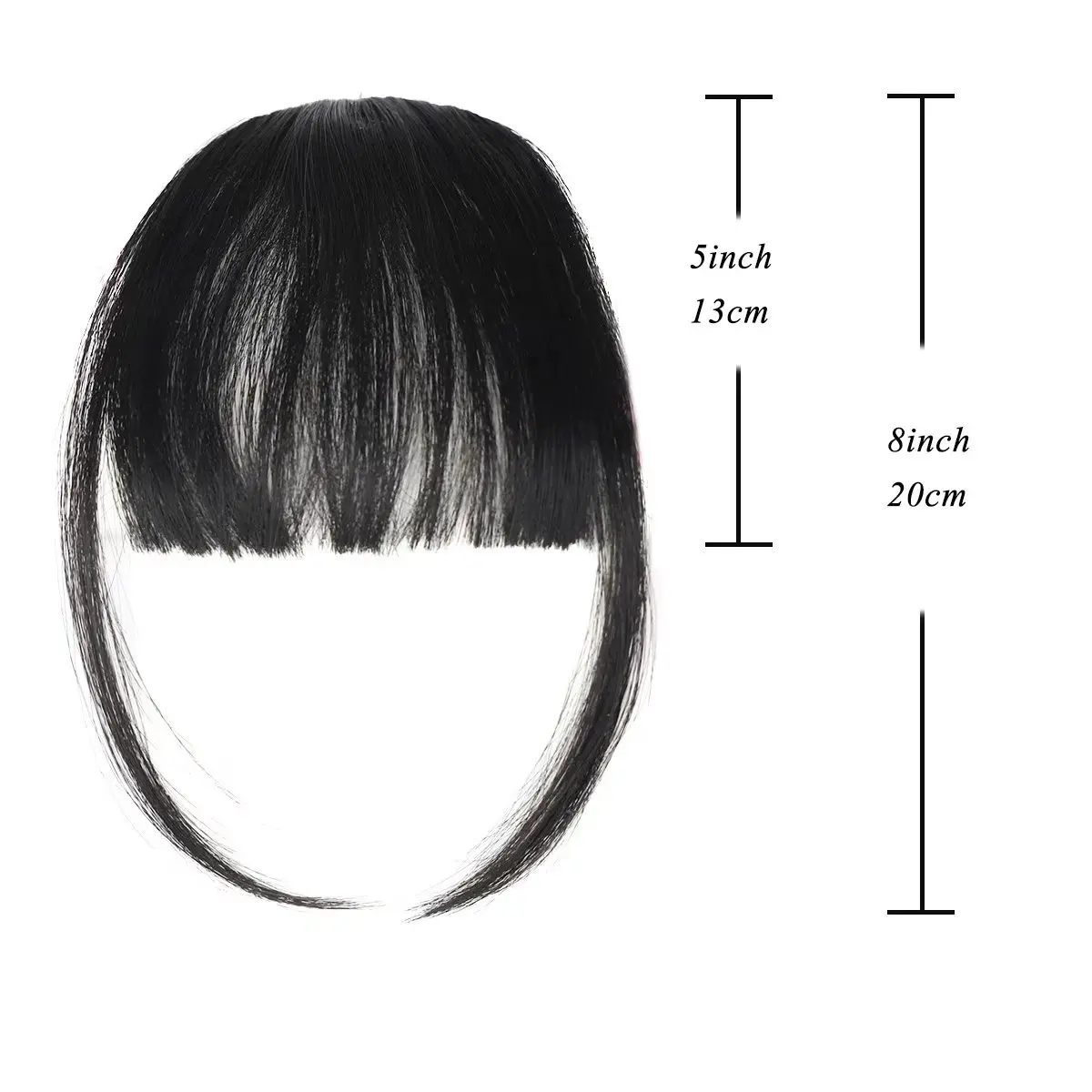 Synthetic Clip In Fringe Bangs Short Straight Black Air Bangs Hair Extension Hair For Women False Bang Hairpiece