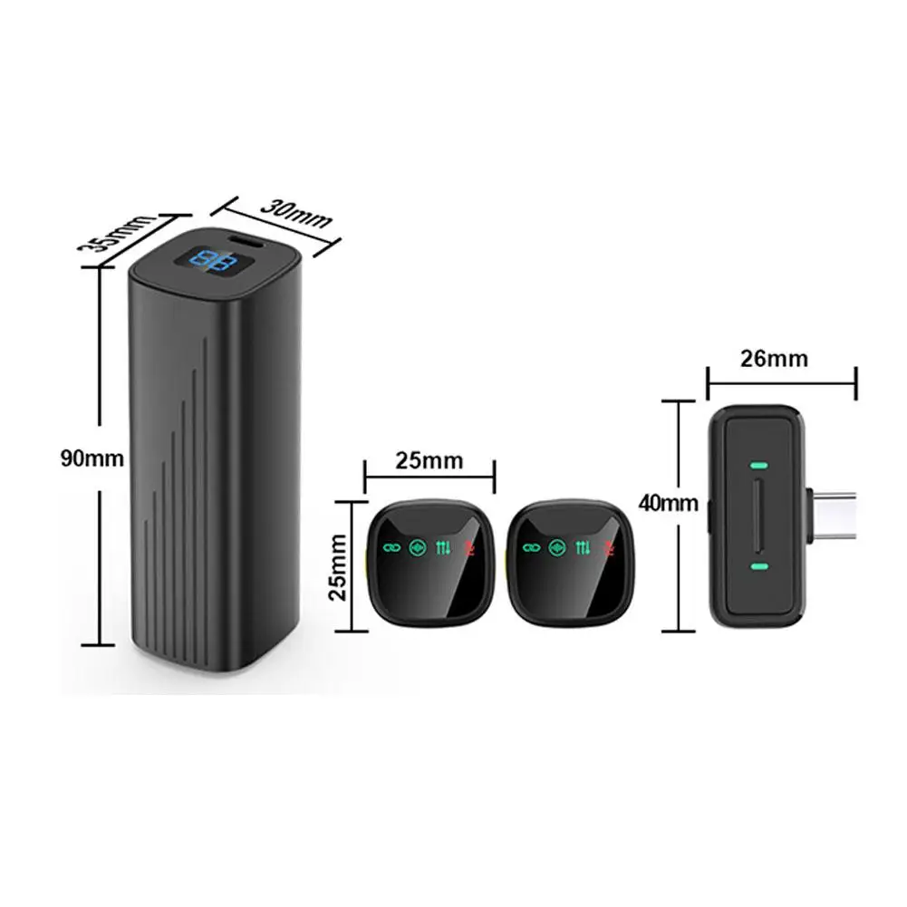 ميكروفون لاسلكي صغير Lavalier احترافي USB C ميكروفون لاسلكي للهواتف الذكية ميكروفون Lavalier لتسجيل الفيديو