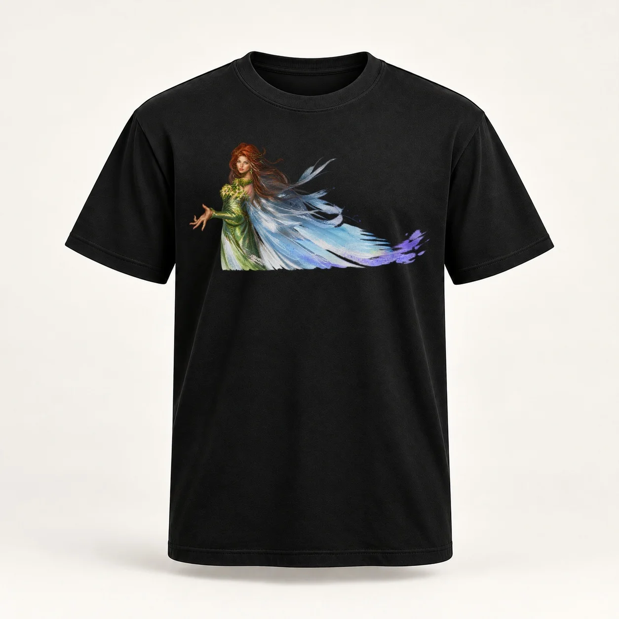 Forest Mage with Flowing Blue Cloak Classic Women T-Shirt Blouse animal prinfor summer tops Summer Women's clothing