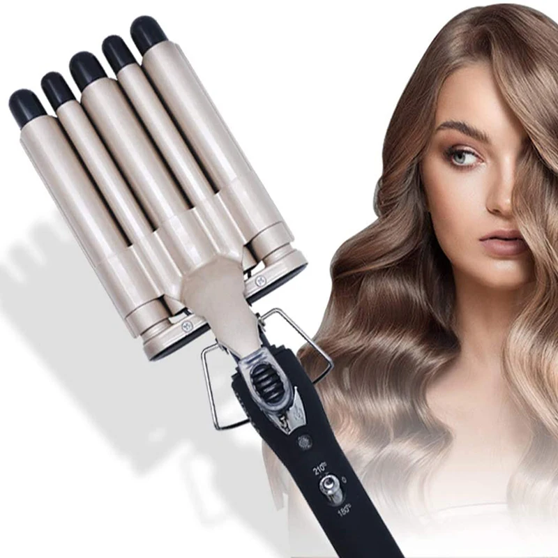 

Multi-functional curling comb, automatic curling iron, portable rotating aluminum triple 3-barrel curling iron tool