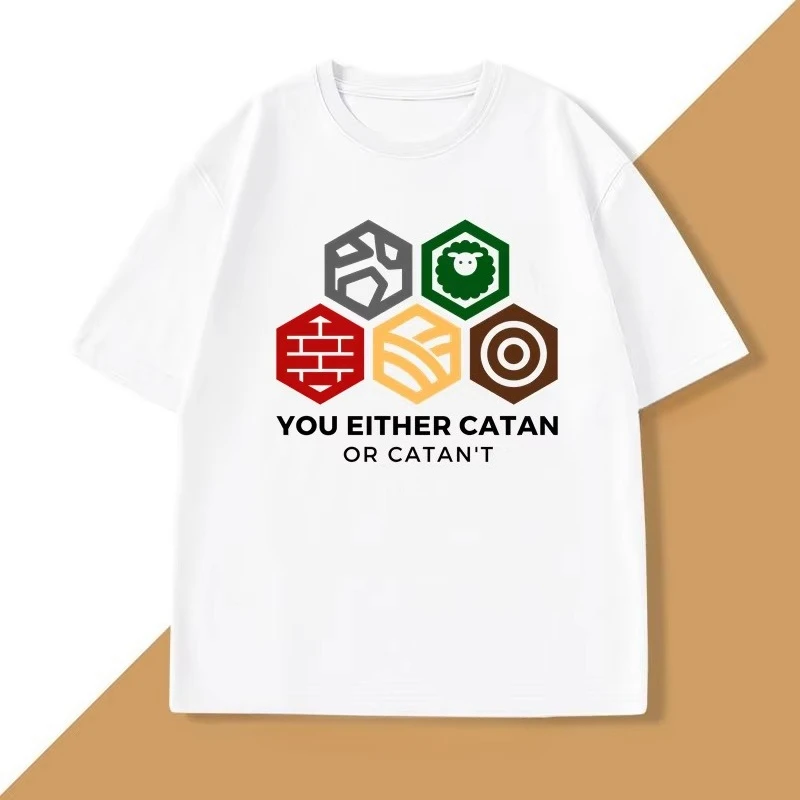 Camiseta Catan para hombre, camiseta con gráficos de juego, camiseta de algodón para hombre, ropa holgada, camisetas con cuello redondo, ropa de moda Unisex